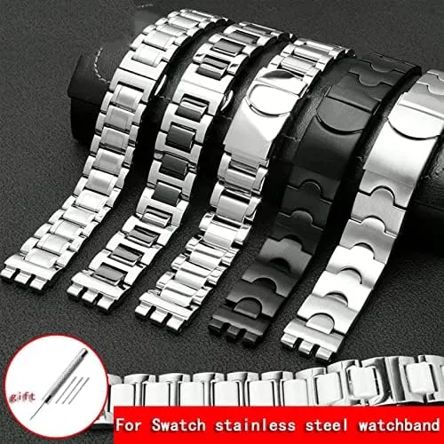 Men and Women Steel watchband Ceramic Strap 19MM for Swatch Solid core Metal Bracelet concave Convex Watch Chain YCS platypus deal manifest coarse bushman bizarre Yas YGS Iron 