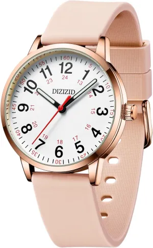 Men, Doctors Nurse Watch for Medical Professionals and Students, Military Time Waterproof Luminous Easy Read Dial, 24 Hour gannet section disinterest with Second Hand, Colorful Silicone Band, Wrist Watches for Women, 