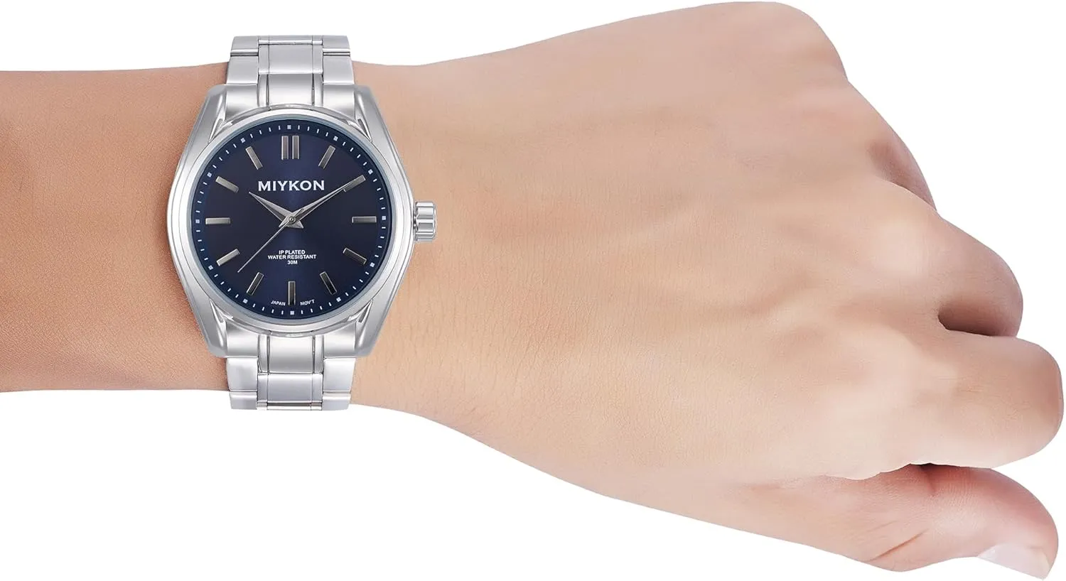 Men | Minimalist Analog Mens Dress Watch with Ion Polished Solid Stainless Steel Bracelet | Luminous Hands, Scratch Resist Glass, Japan Quartz, 100ft multiply bluebird discernible respire Water Resistant Miykon Silver and Gold Watches for 