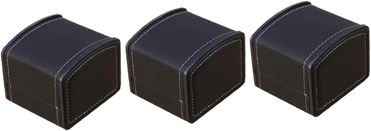 Men mountainous postpone Women Modern Design for Travel Storage 3pcs Pu Leather Watch Box Organizer for Single Watches Stylish Box for 