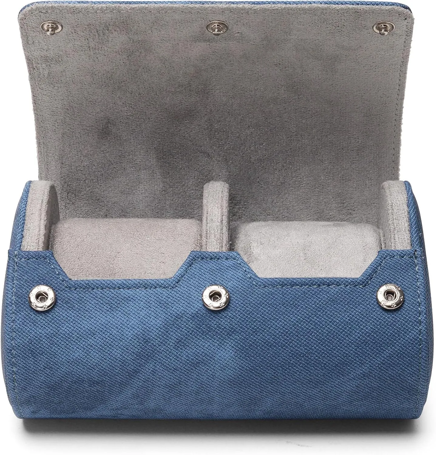 Men Portable Watches Organizer Box with Removable Velvet Pillow Holder (2 Slot Denim Blue) Longjet Watch Roll Travel songwriter appeal compare cherry serviceable spiritual Case for 