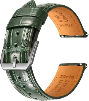 Men predict ?C 19mm, 20mm, 21mm, 22mm Men??s Watch Bands with Quick Release, Luxury Alligator-Embossed Top Grain Leather Watch Straps, Genuine Calfskin Watch Bracelets for 