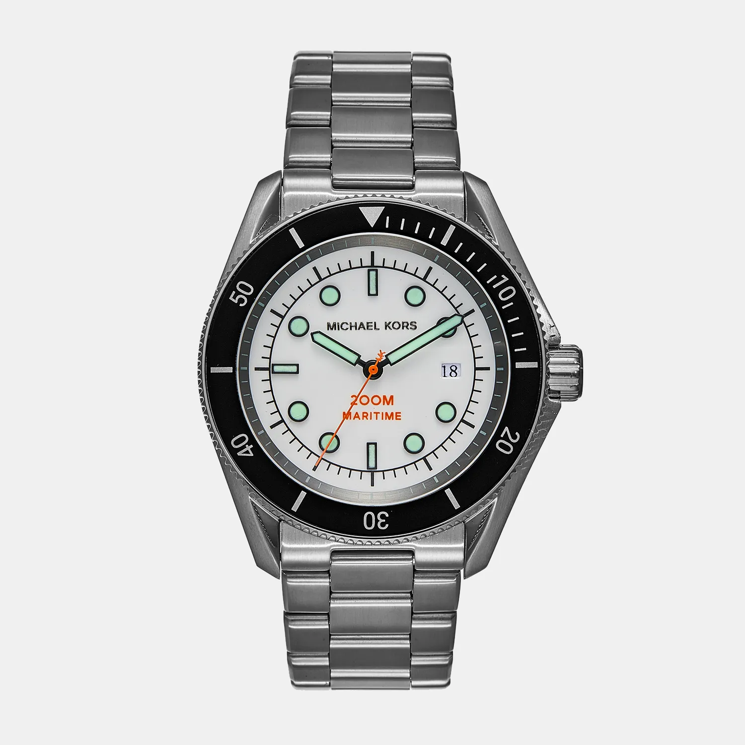 Men Quartz White Dial Analog Stainless Steel Watch MK9163