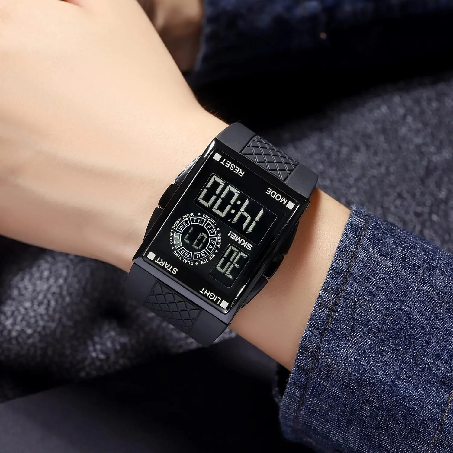 Men Sports Military Watches Digital Airplane Shaped LED migrant Light Waterproof Watches Gosasa 