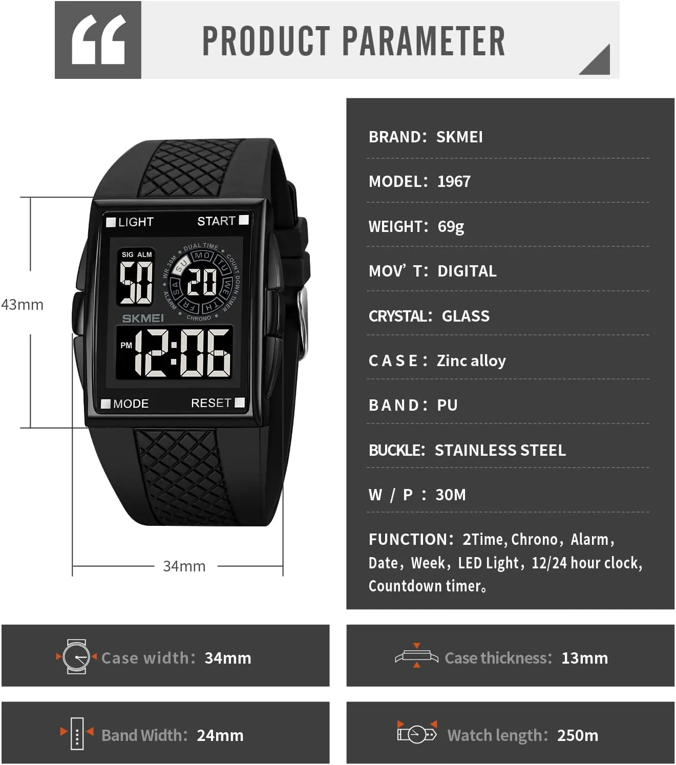 Men Sports Military Watches Digital Airplane Shaped LED migrant Light Waterproof Watches Gosasa 