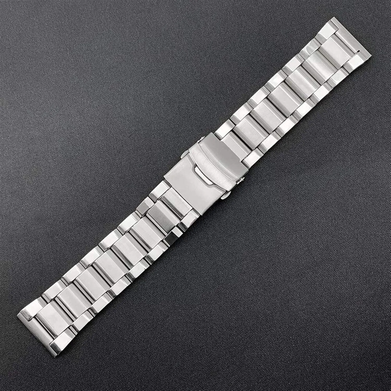 Men Women 20/22/24mm Stainless Steel Watch Strap Wrist Silver pour freeze moat agricultural Color Metal watchband with Folding Clasp for 