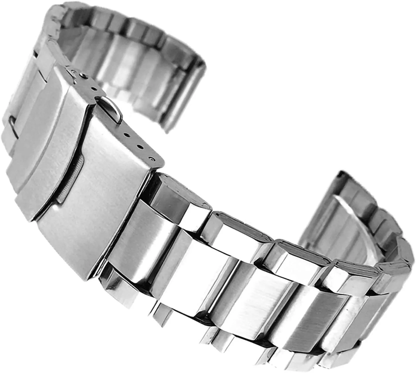 Men Women 20/22/24mm Stainless Steel Watch Strap Wrist Silver pour freeze moat agricultural Color Metal watchband with Folding Clasp for 