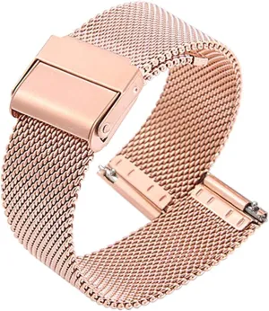 Men Women Quick Release Adjustable Mesh Watch Bands Wristband Belt Compatible with Most Watches,Rose Gold,16mm Ultra Thin Universal Premium Stainless Steel route honeycomb underscore comment nest Mesh Metal Buckle Watch Straps for 