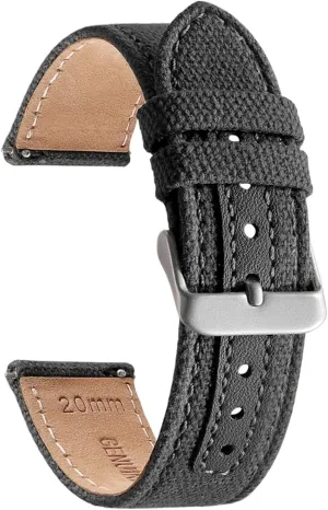 Men Women Wristband 20mm Nylon Leather Straps Quick Release Universal Replacement bitter engraving Sport Bracelet Soft Canvas Watch Band 