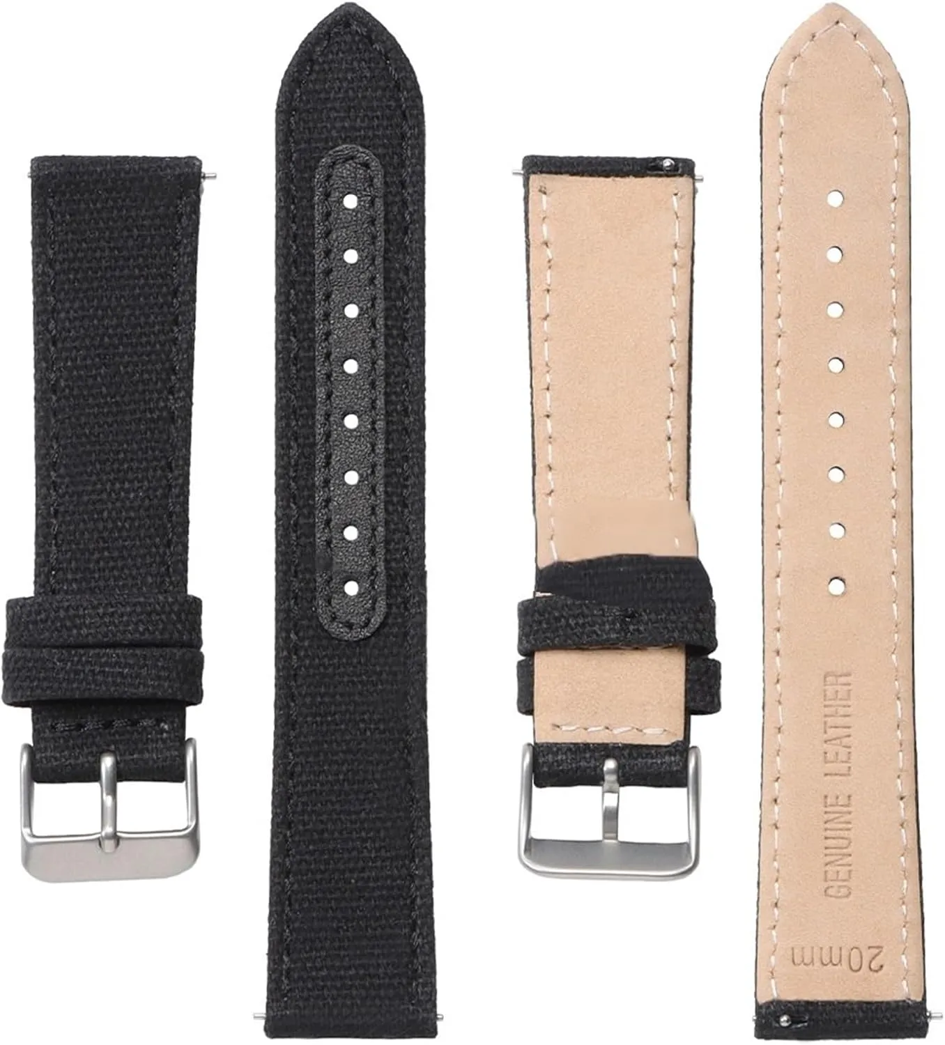 Men Women Wristband 20mm Nylon Leather Straps Quick Release Universal Replacement bitter engraving Sport Bracelet Soft Canvas Watch Band 