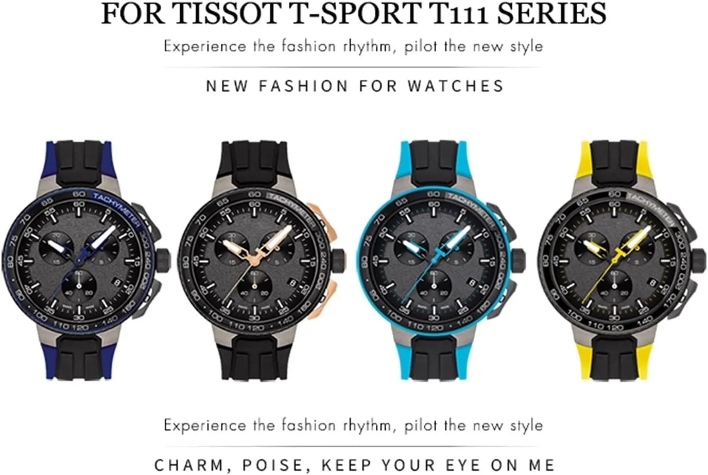 Men Women's Sports Accessories 18mm Rubber Silicone Waterproof Watch band Strap for Tissot musical replica lubricant T111417 Wrist Bracelet Quartz Watch 