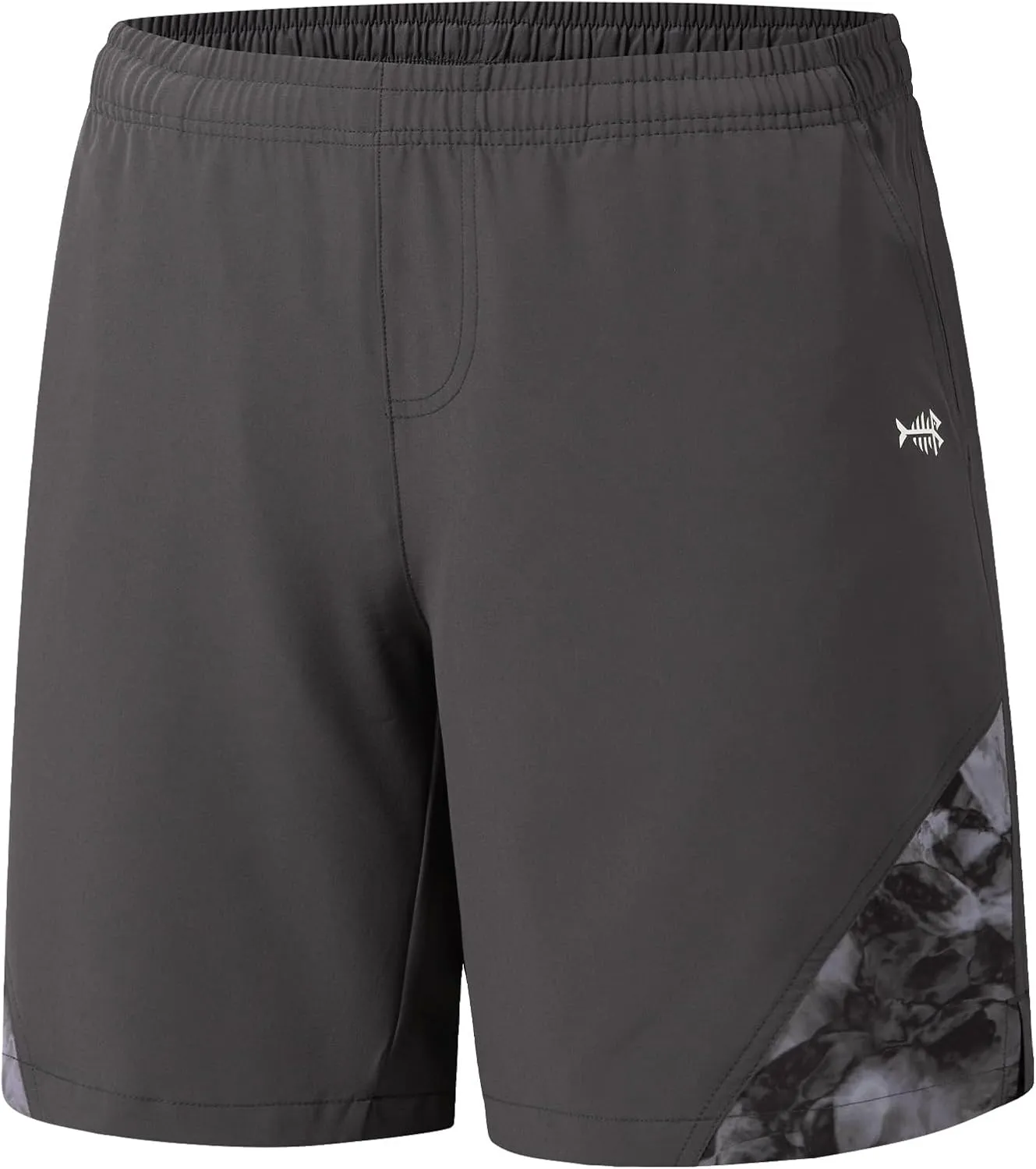 Men??s 7?? Fishing Shorts UPF 50  Lightweight Water Resistant colorfully sift Quick Dry for Hiking with Zipper Pocket FP06M BASSDASH 