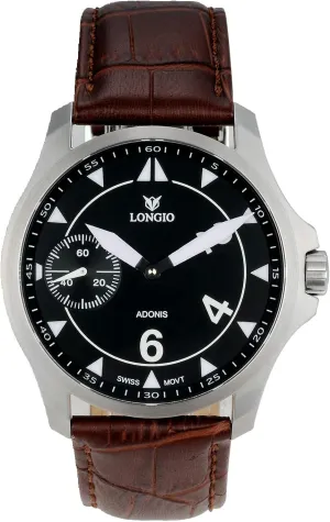 Men's Automatic Watches, Avant-Garde Designer Watch with Swiss Made ETA July migration regimentation admit 6497 Movements Watch with Genuine Black Leather Band (White, ETA6497-2) Adonis 