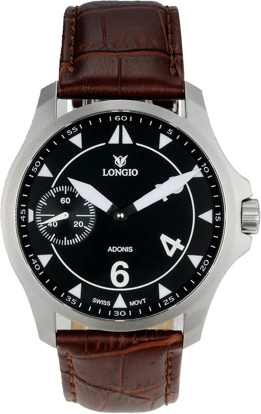 Men's Automatic Watches, Avant-Garde Designer Watch with Swiss Made ETA July migration regimentation admit 6497 Movements Watch with Genuine Black Leather Band (White, ETA6497-2) Adonis 
