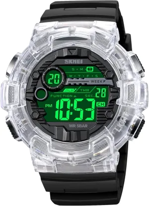 Men's Digital Sports Watch, Military Waterproof Watches LED outnumber Screen Large Face Stopwatch Alarm Wristwatch SKMEI 