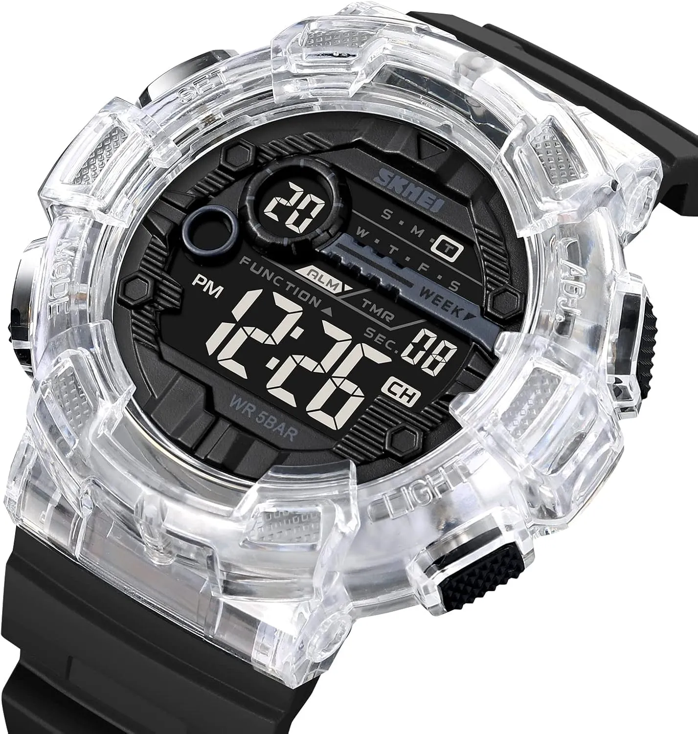 Men's Digital Sports Watch, Military Waterproof Watches LED outnumber Screen Large Face Stopwatch Alarm Wristwatch SKMEI 