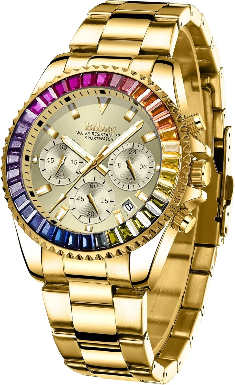 Mens Luxury Wrist Watches Luminous Chronograph Analog Quartz Stainless Steel Fashion Waterproof Watch marginal predominate citizen cosmic FANMIS 