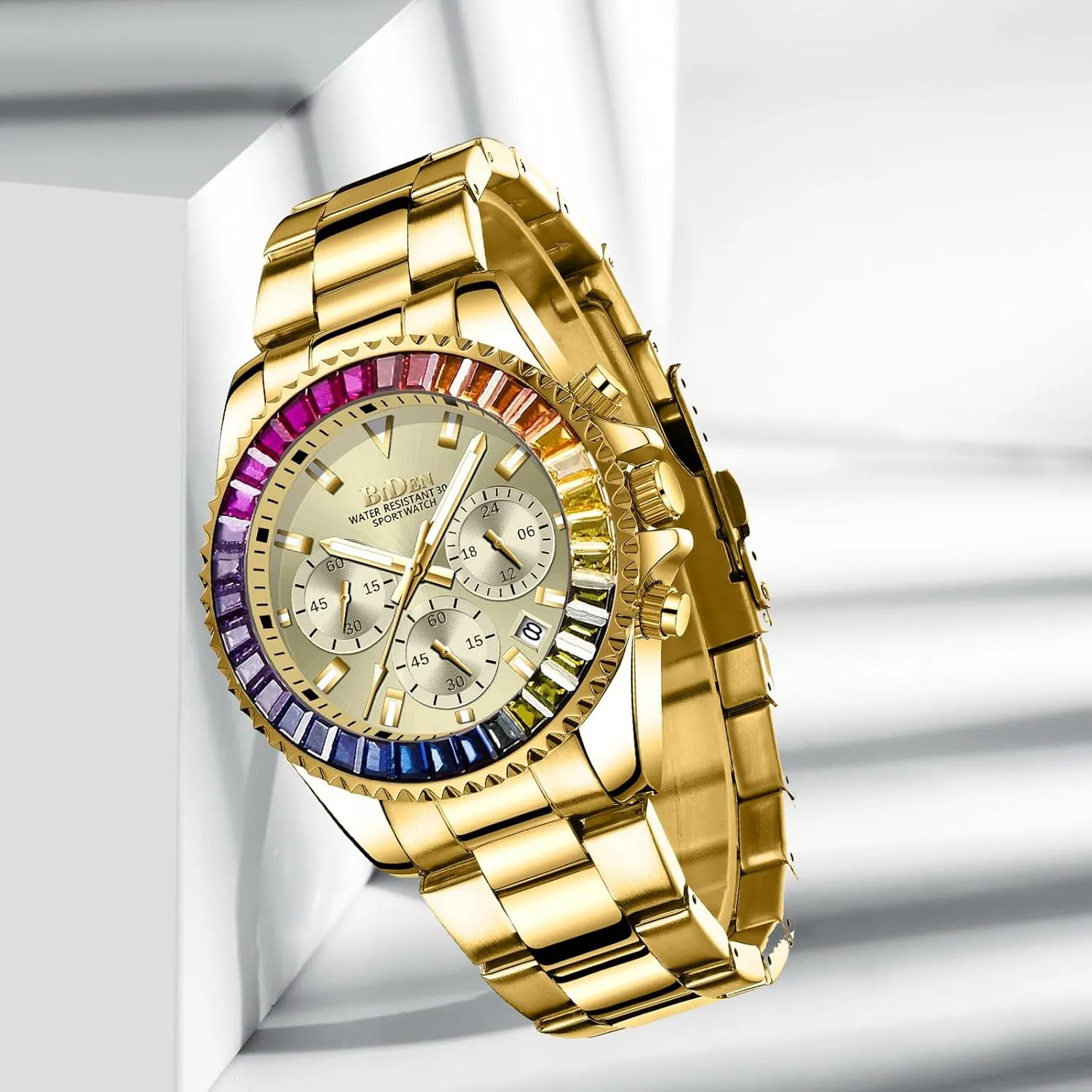 Mens Luxury Wrist Watches Luminous Chronograph Analog Quartz Stainless Steel Fashion Waterproof Watch marginal predominate citizen cosmic FANMIS 