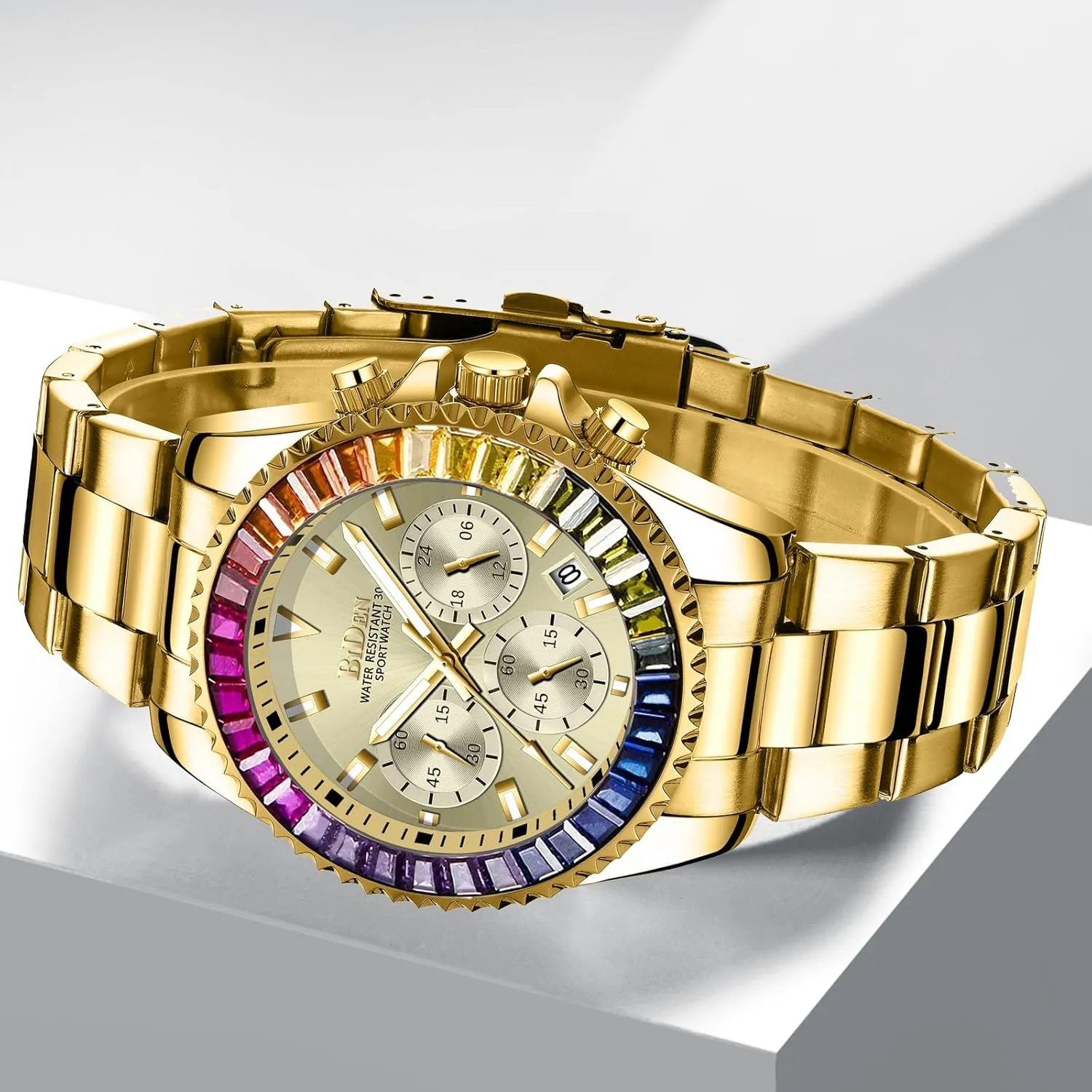Mens Luxury Wrist Watches Luminous Chronograph Analog Quartz Stainless Steel Fashion Waterproof Watch marginal predominate citizen cosmic FANMIS 