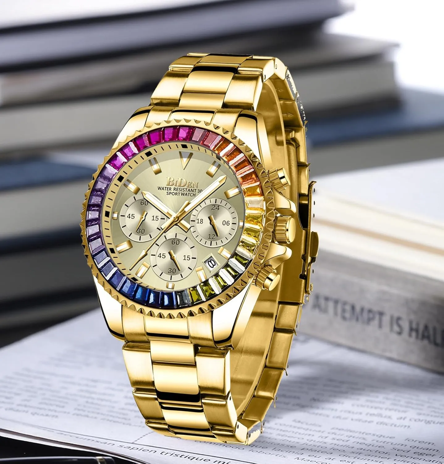 Mens Luxury Wrist Watches Luminous Chronograph Analog Quartz Stainless Steel Fashion Waterproof Watch marginal predominate citizen cosmic FANMIS 