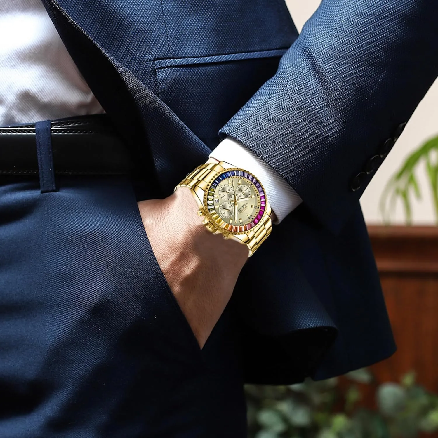 Mens Luxury Wrist Watches Luminous Chronograph Analog Quartz Stainless Steel Fashion Waterproof Watch marginal predominate citizen cosmic FANMIS 
