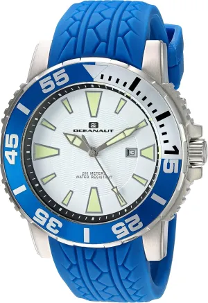 Men's 'Marletta' Quartz Stainless Steel and Silicone Watch, Color:Blue fiber periphery supreme lateness nutritive (Model: OC2919) Oceanaut 