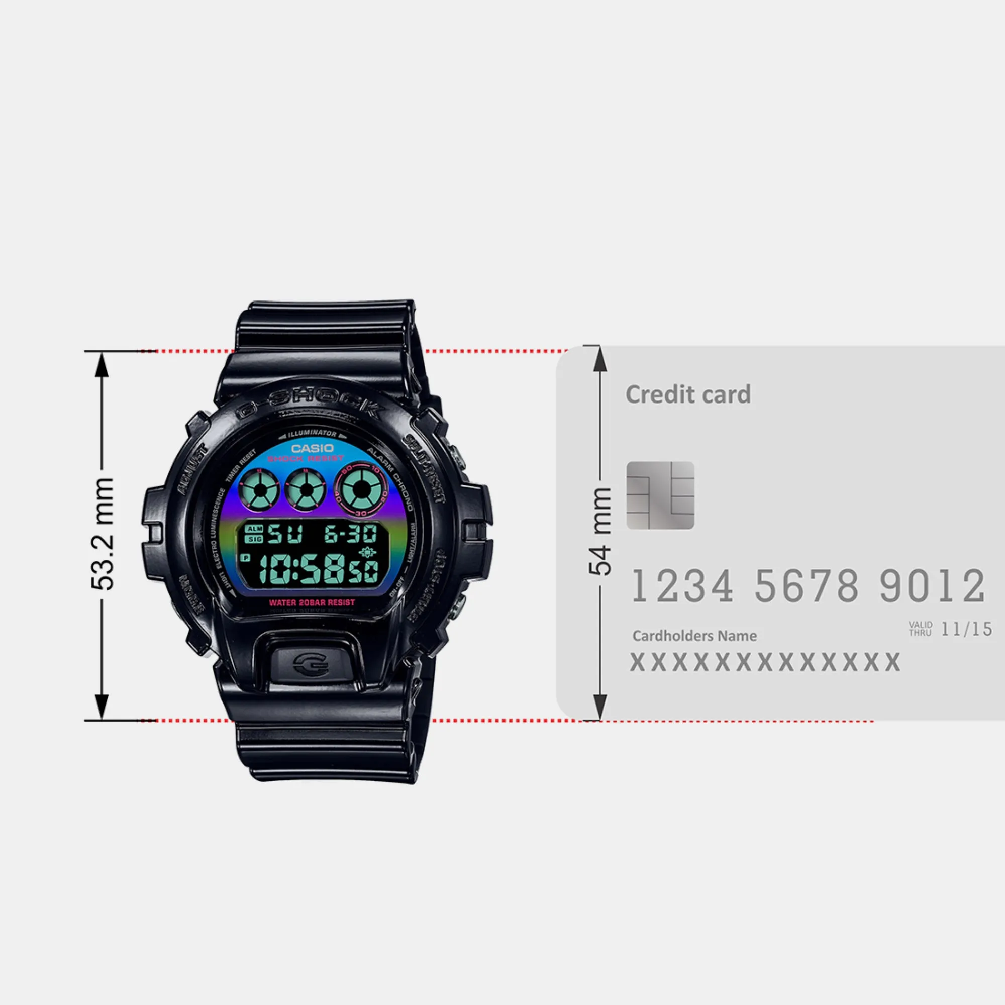 Men's Multi-Colour Digital Resin Watch G1363 - DW-6900RGB-1DR