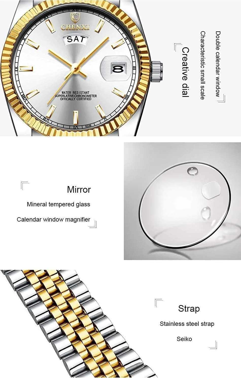 Mens patent beast strain leatherback Watches Waterproof Sports Analog Quartz Watch MASTOPMen's Stainless Steel Business Watch Top Brand Luxury 