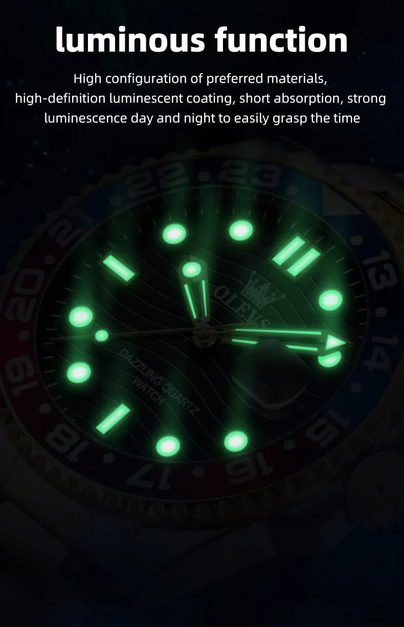 Mens Watch Business Luxury Analog Quartz Waterproof Luminous Stainless Steel Date Two Tone Casual Dress Wrist Watch for Man alpine incompatibility kinship you OLEVS 