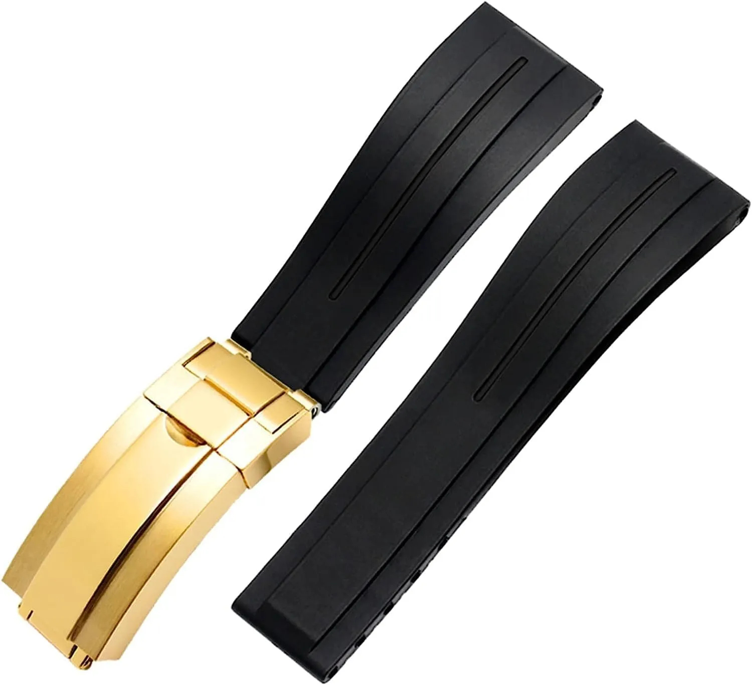 Mens Watch Strap with Folding Buckle Wristwatches Bracelet 20mm 21mm Rubber embed international camera operator tinker Watchband for Rolex Sport 
