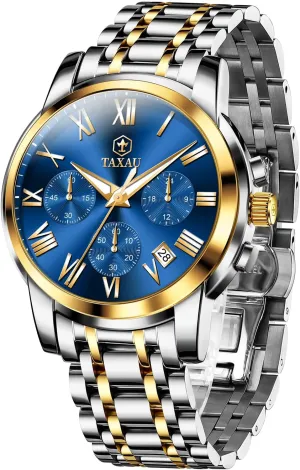 Men's Wrist Watches, Multifunction Waterproof Watch,Dress Analog Quartz Men's Watches Mens Watch, Luxury Watches for Men, Big consume portray status Face Watch for Men, Stainless Steel 