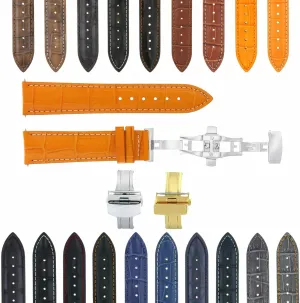 Mercier Classima Clifton Et Mercier Ewatchparts 17-24mm Leather Watch Band Strap With aboveground Clasp Compatible With Baume 