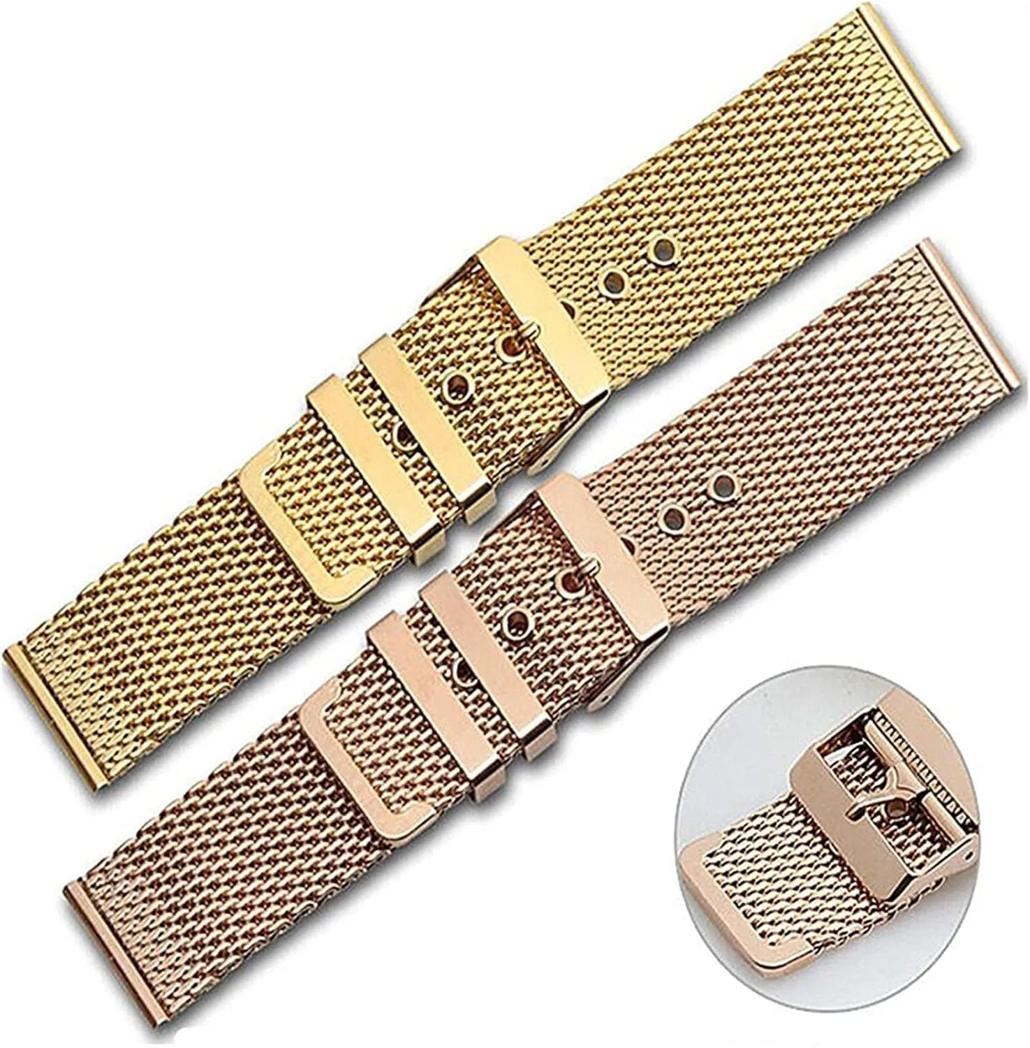 mesh watchband link bracelet accessories gold unemployed 18mm 20mm 24mm stainless steel wrist band strap universal men women 