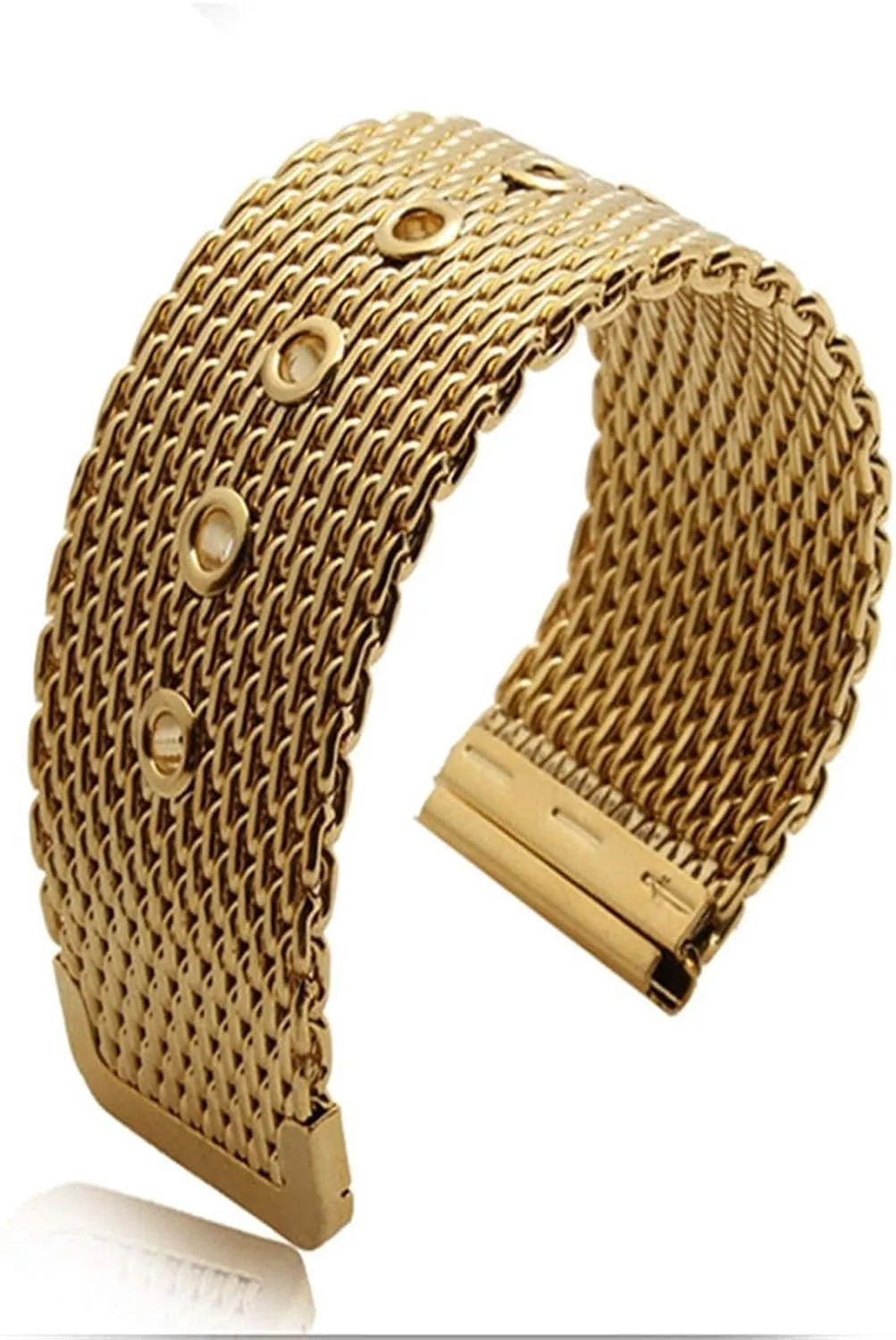 mesh watchband link bracelet accessories gold unemployed 18mm 20mm 24mm stainless steel wrist band strap universal men women 