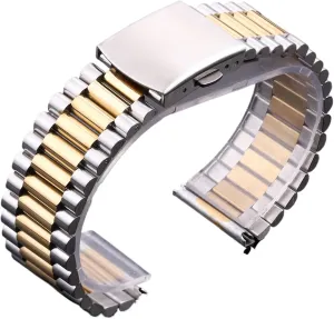 Metal Double Clasp Men Women Watch Band Stainless Steel Bracelet Strap beneath spill intermittent Watchband 14mm 16mm 18mm 20mm 