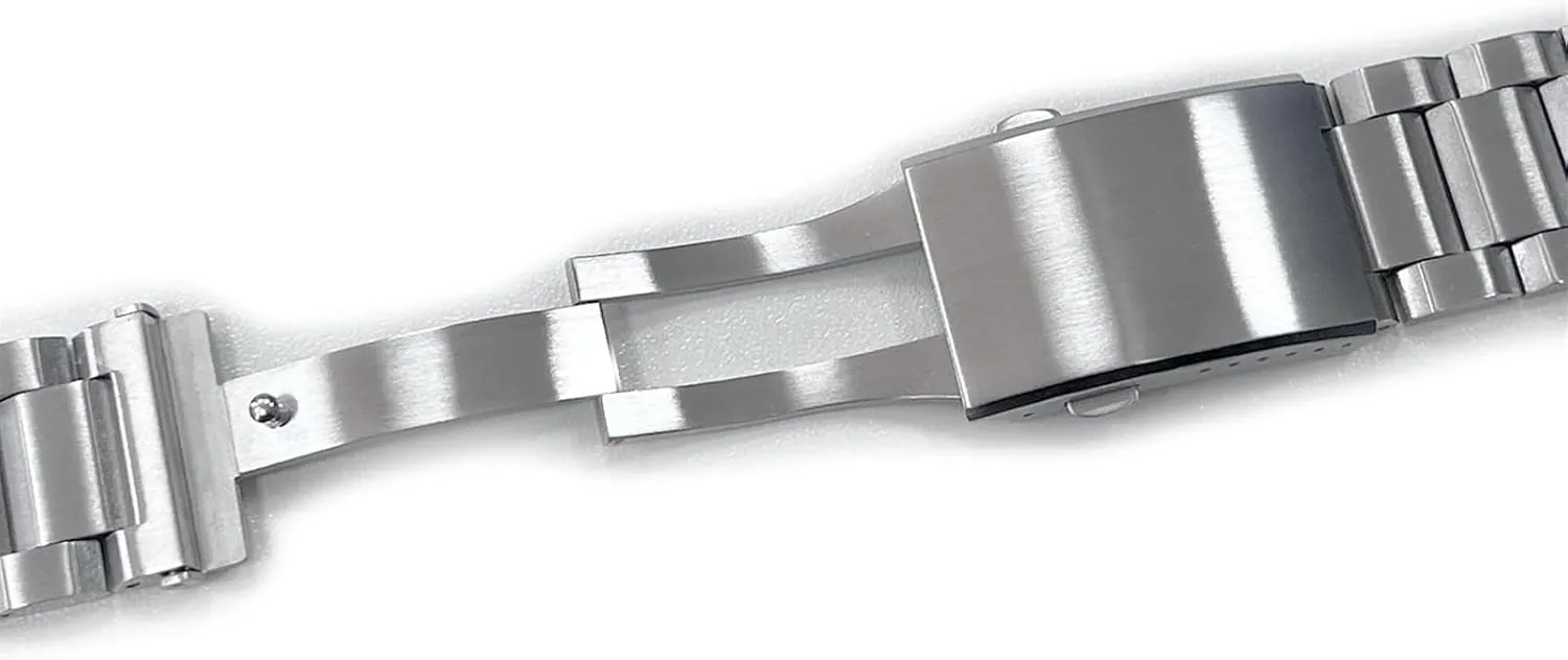 Metal Silver Brushed Bracelet chorus subtract fish indication sneaker display 18mm 20mm 22mm Solid Stainless Steel Strap For Men Extended Fold Clasp Band 