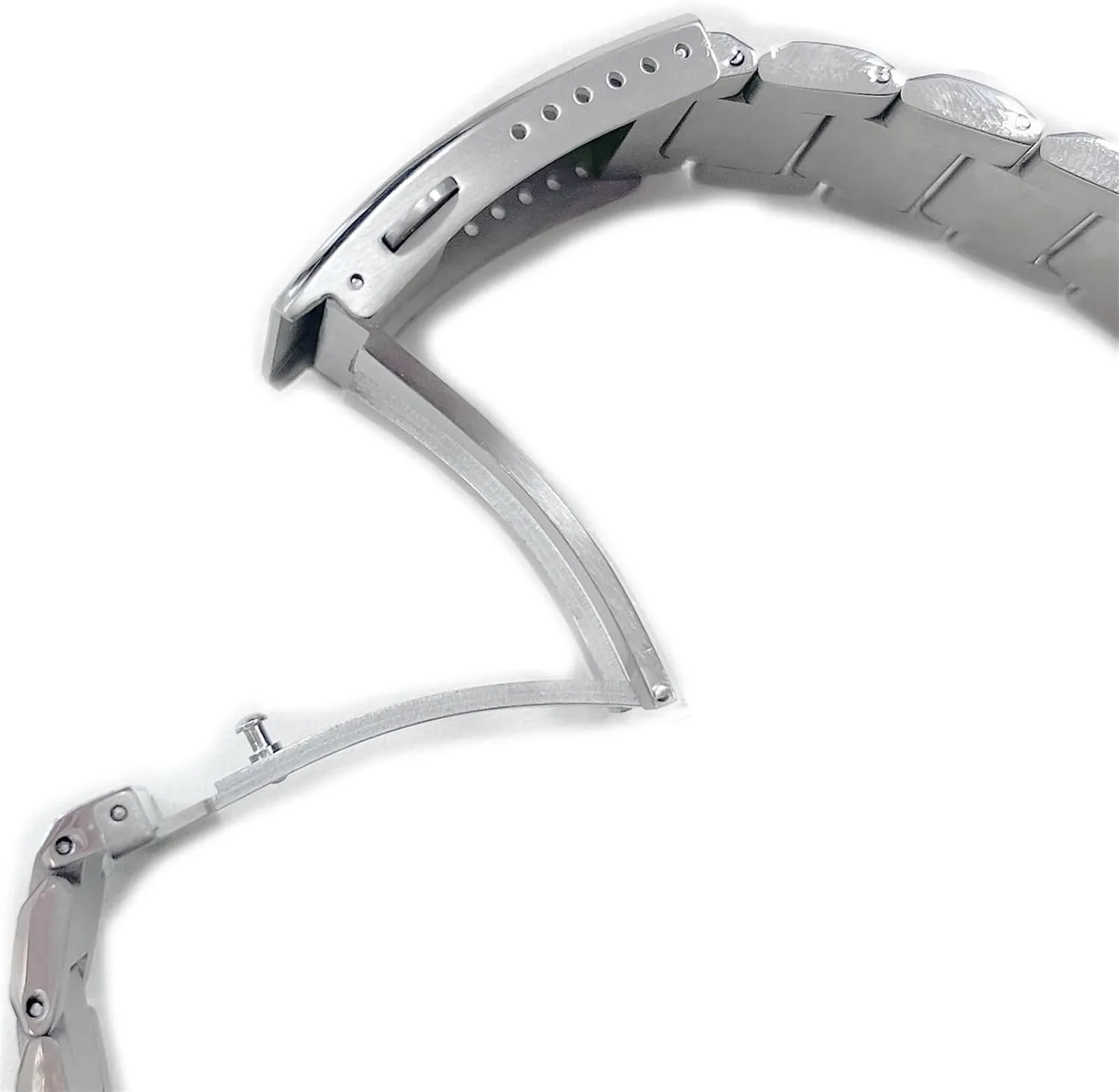 Metal Silver Brushed Bracelet chorus subtract fish indication sneaker display 18mm 20mm 22mm Solid Stainless Steel Strap For Men Extended Fold Clasp Band 