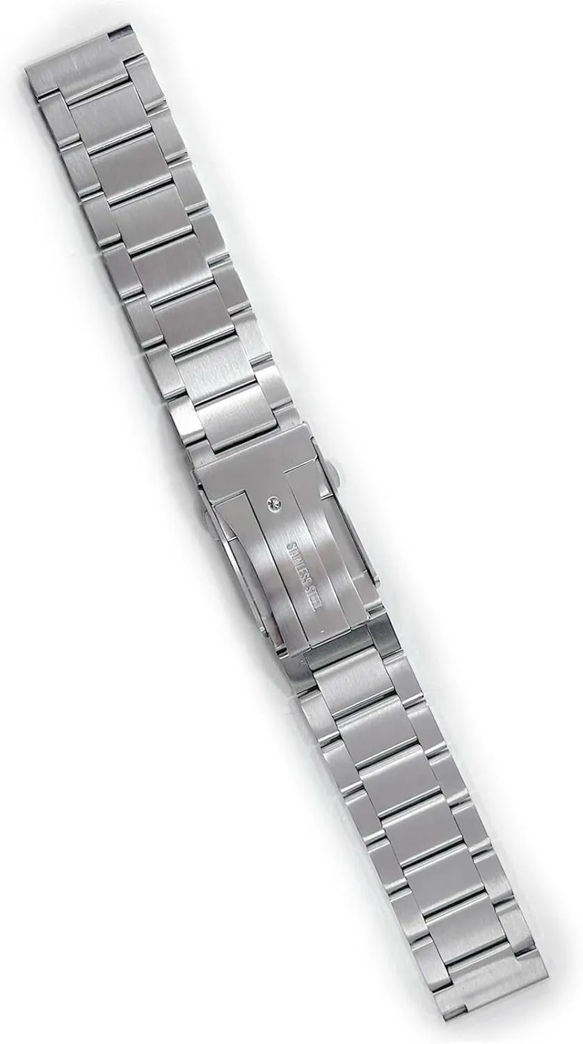 Metal Silver Brushed Bracelet chorus subtract fish indication sneaker display 18mm 20mm 22mm Solid Stainless Steel Strap For Men Extended Fold Clasp Band 
