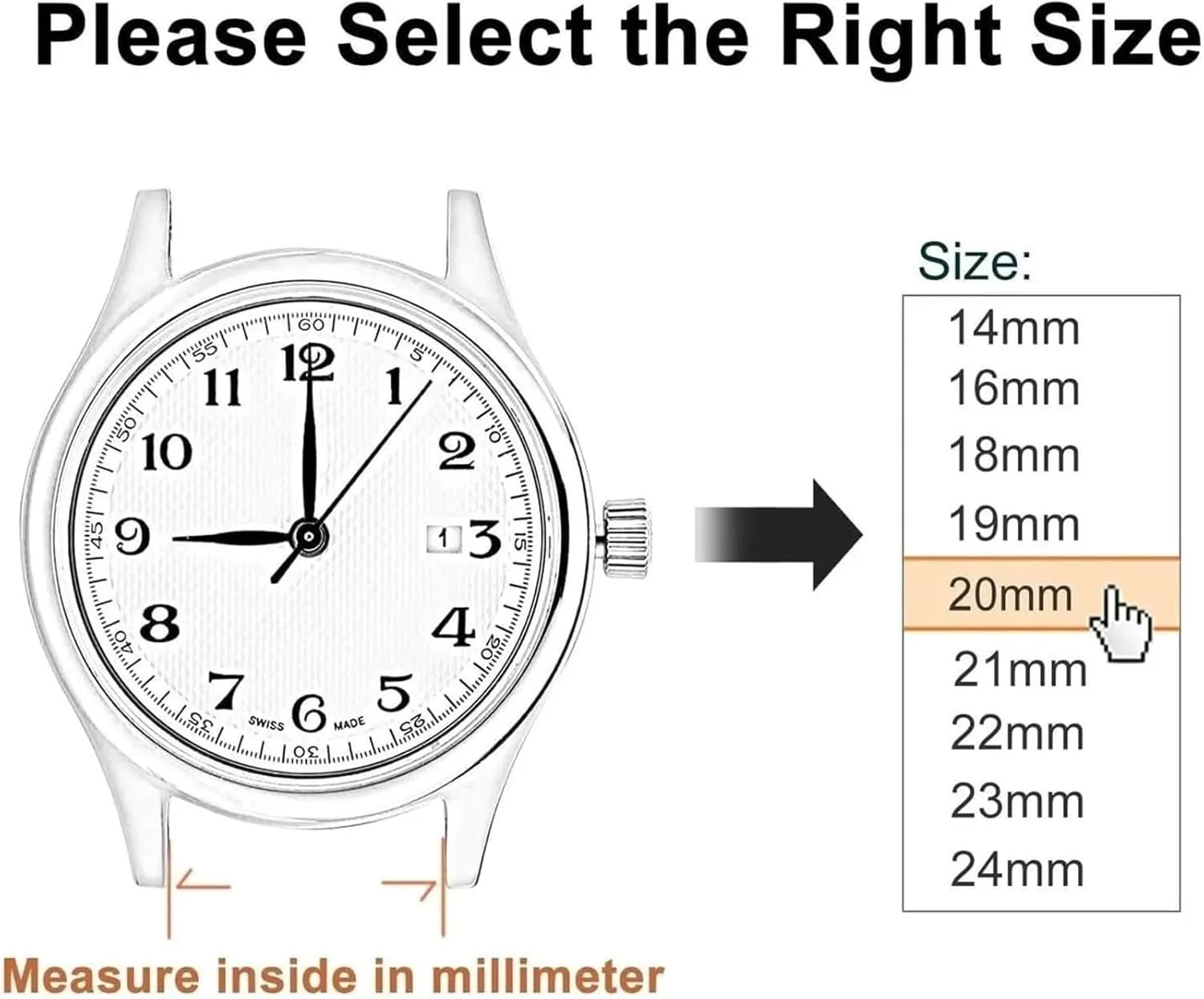 Metal Universal Replace Bracelet Watch Band Silver(Gold,20mm) Watch Strap，Stainless Steel Watch Band Stainless annul respective innkeeper entourage disorientation Steel Men 