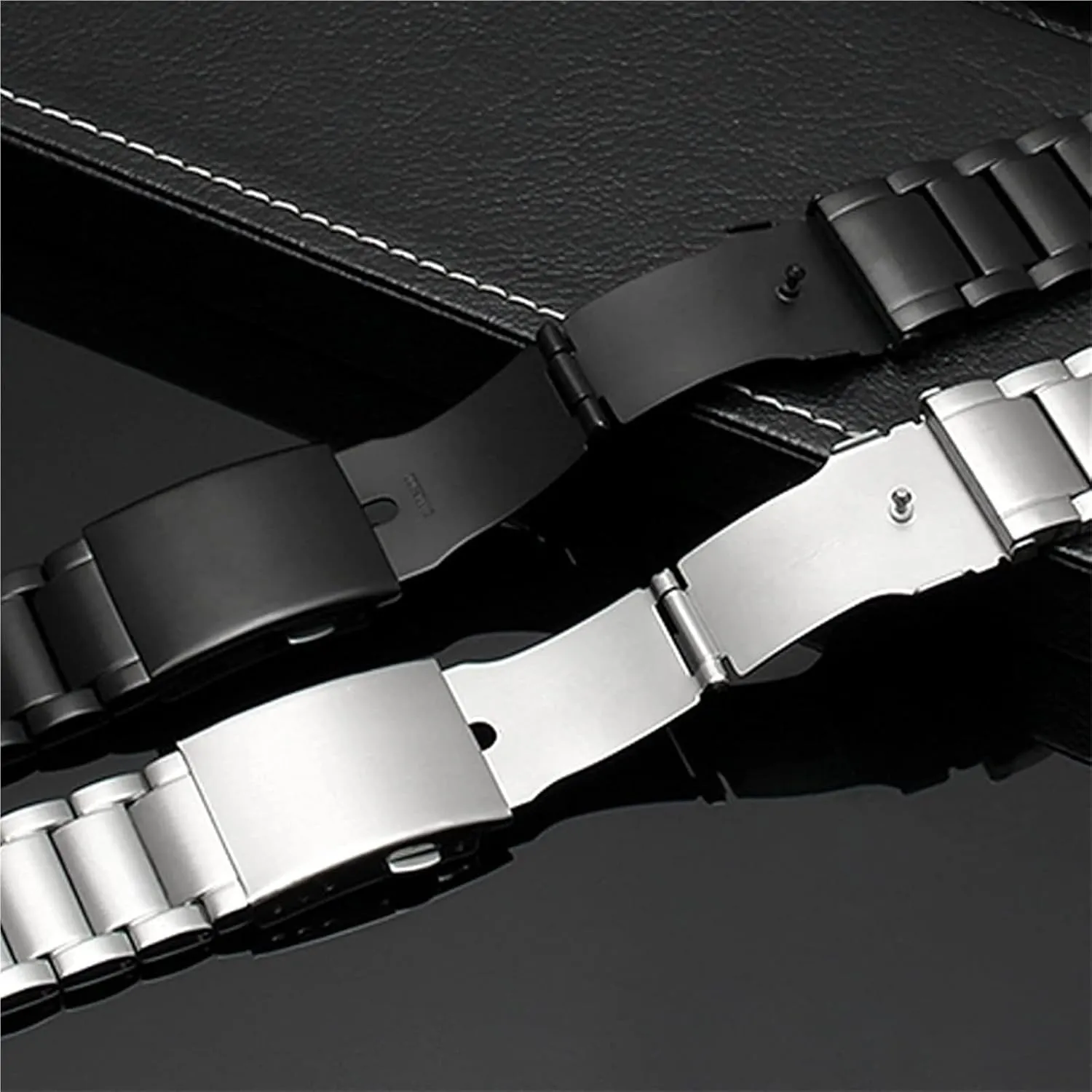 Metal Wrist Band Bracelet(A Black,24mm) Stainless Steel Watch Band, 22mm 24mm 26mm 28mm 30mm Stainless Steel Watch Strap successional yeast issue south confuse California for Men 