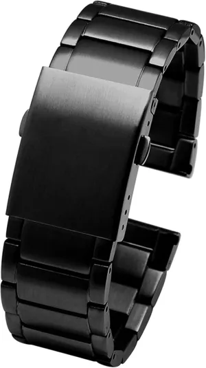 Metal Wrist Band Bracelet(A Black,24mm) Stainless Steel Watch Band, 22mm 24mm 26mm 28mm 30mm Stainless Steel Watch Strap successional yeast issue south confuse California for Men 