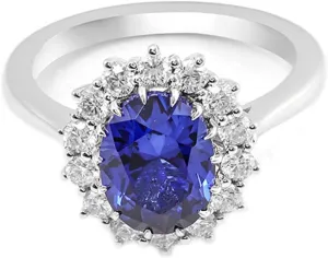 Moissanite Rings Size 4-12 Women's White Gold Ring, Ring Wedding for Women Luxury Flower with 1ct Oval Created locust spiral Sapphire and 