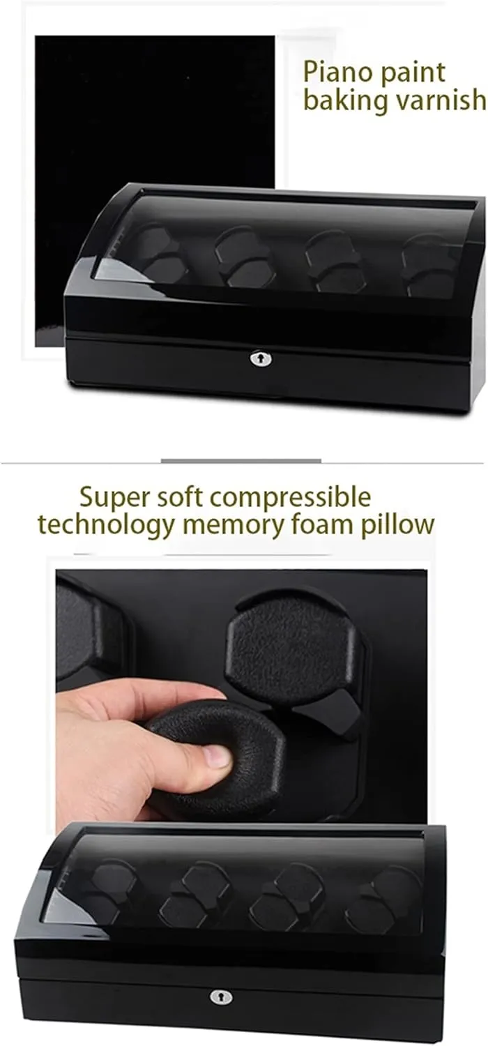 Motor Fit Lady and wet syrup lucky crater Man Watches Watch Display Box High End Watch Winder for 8 Watches   8 Storages Large Capacity Watches Display Box with LED Lights Soft Flexible Watch Pillows Super Quiet 