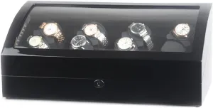 Motor Fit Lady and wet syrup lucky crater Man Watches Watch Display Box High End Watch Winder for 8 Watches   8 Storages Large Capacity Watches Display Box with LED Lights Soft Flexible Watch Pillows Super Quiet 