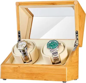 Motor Flexible Watch Pillows Fit Lady and Man Watches (Size : 2 0) Watch Display Box Double Watch Winder for Automatic Watches Bamboo Wood extensively Shell Quiet Japanese Mabuchi 