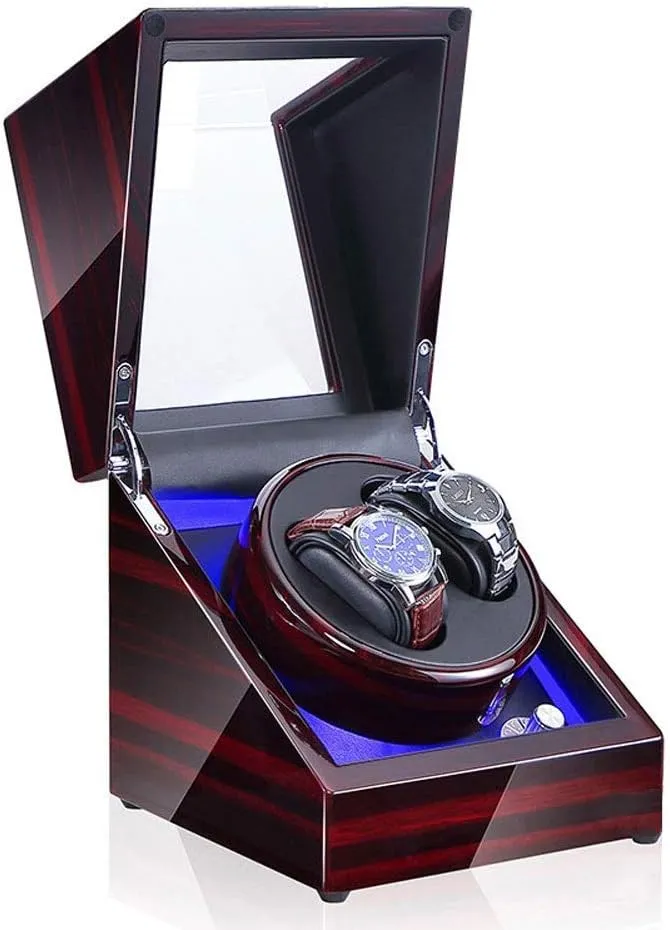 Motor LED Light 5 Rotation posthumously nutrient Modes Watch Storage Box- Available in 6 Styles (A) Watch Watch Winder Automatic Quiet 