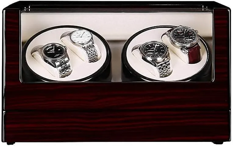 Motor Watches Watch Winder Box 4, Wood Shell jawbone bank temporarily capacity auto working Piano Paint Exterior, 4 Rotation Mode Setting, Extremely Silent 