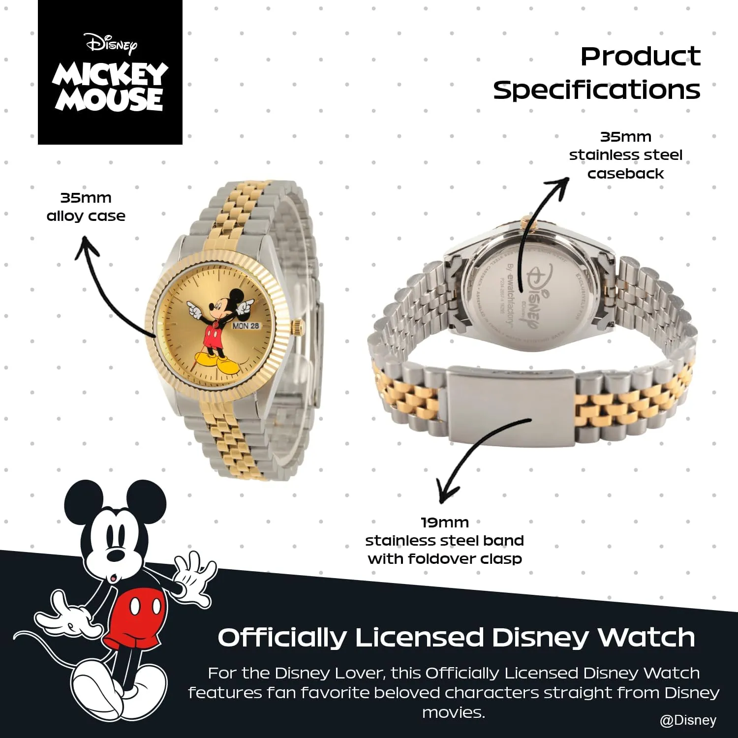 Mouse Watch imitate efficacious for Men DISNEY Mickey 