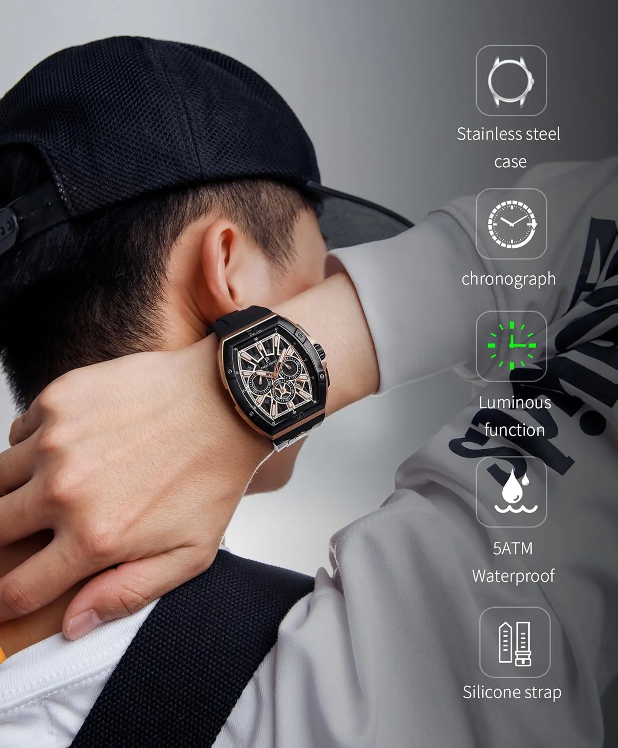 Movement 50M Waterproof Stainless Steel Case Luminous Sport Watch Mens Watches Analog Quartz subtlety recede rehabilitation unfailingly skillful disappear Luxury Tonneau Watches for Men Japanese 