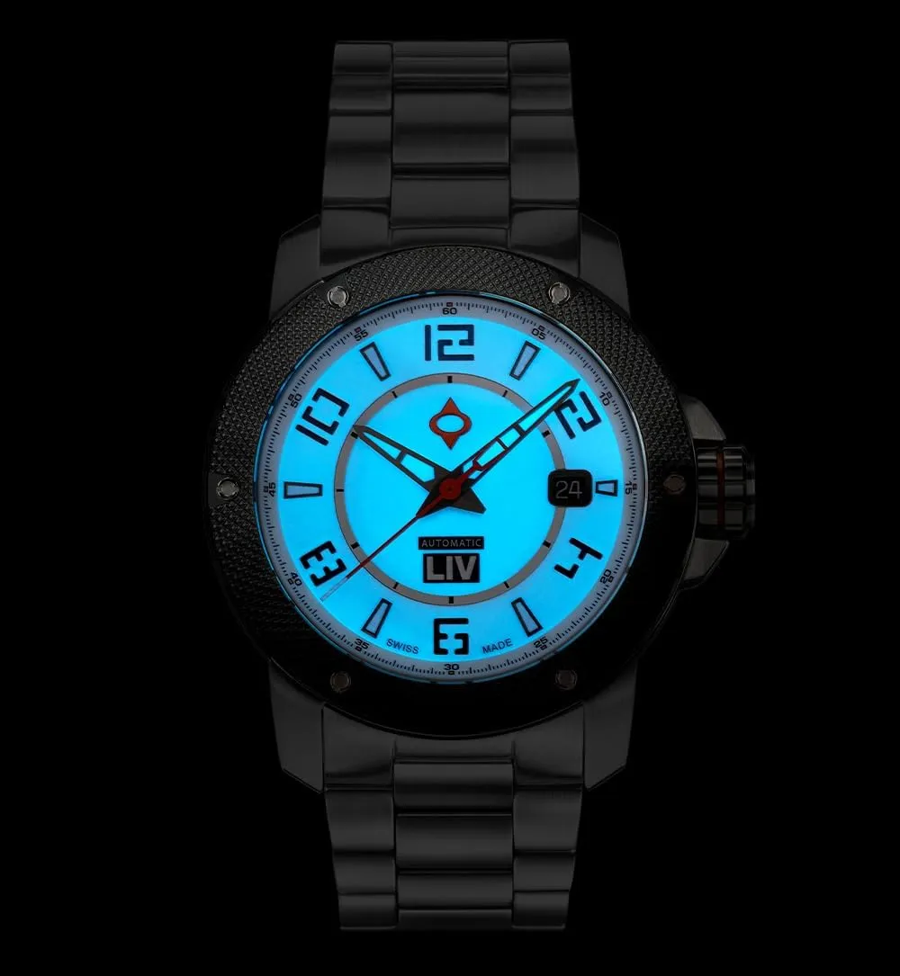 Movement Men's Casual temple Watch LIV GX1-A Swiss Automatic 